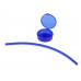 Силиконовая трубочка Fresh в пластиковом кейсе, синий с нанесением логотипа компании