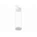 Бутылка для воды "Plain" 630 мл, прозрачный/белый с нанесением логотипа компании