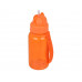Бутылка для воды со складной соломинкой «Kidz» 500 мл, фиолетовый с нанесением логотипа компании