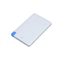Универсальное зарядное устройство Credit _card1_power_bank  под нанесение логотипа  в виде кредитной карты, толщина всего 7,5 . 2500MAH. Синий