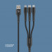Дата-кабель Armor 3 в 1: micro USB, USB-C, Ligthning, 1.2м, черный, Deppa с нанесением логотипа компании