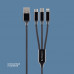 Дата-кабель 3 в 1: micro USB, USB-C, Ligthning, алюминий, 1.2м, черный, Deppa с нанесением логотипа компании