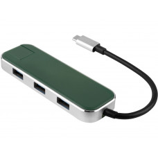 Хаб USB Rombica Type-C Chronos Green с нанесением логотипа компании