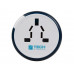 Адаптер с 2-умя USB-портами для зарядки Travel Blue Twist & Slide Adaptor голубой/белый с нанесением логотипа компании
