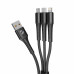 Дата-кабель Armor 3 в 1: micro USB, USB-C, Ligthning, 1.2м, черный, Deppa с нанесением логотипа компании