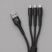 Дата-кабель Armor 3 в 1: micro USB, USB-C, Ligthning, 1.2м, черный, Deppa с нанесением логотипа компании