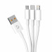 Дата-кабель 3 в 1: micro USB, USB-C, Ligthning, 1.2м, белый, Deppa с нанесением логотипа компании Дата-кабель 3 в 1: micro USB, USB-C, Ligthning, 1.2м, белый, Deppa с нанесением логотипа компании