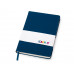 Бизнес-блокнот "С3" софт-тач с магнитом, твердая обложка, 128 листов, синий с нанесением логотипа компании