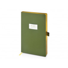 Ежедневник недатированный А5 "Verde" с нашивкой, зеленый