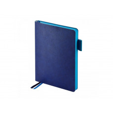 Ежедневник недатированный А5 «Boston», синий (голубой обрез) с нанесением логотипа компании