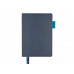 Ежедневник недатированный А5 «Boston», темно-синий (голубой обрез) с нанесением логотипа компании