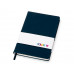 Бизнес-блокнот "С3" софт-тач с магнитом, твердая обложка, 128 листов, темно-синий с нанесением логотипа компании