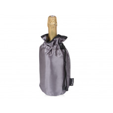 Охладитель для бутылки шампанского "Cold bubbles" из ПВХ в виде мешочка, серебристый с нанесением логотипа компании