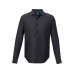 Cuprite Мужская рубашка с длинным рукавом, изготовленная из натуральных материалов, которые отвечают стандарту GOTS - сплошной черный с нанесением логотипа компании