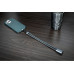 Ремешок-держатель для телефона с зарядным кабелем USB-C - USB-C «Lany Wristband Charge Eco», серый с нанесением логотипа компании