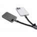 Ремешок-держатель для телефона с зарядным кабелем USB-C - USB-C «Lany Wristband Charge Eco», серый с нанесением логотипа компании