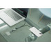 Ремешок-держатель для телефона с зарядным кабелем USB-C - USB-C «Lany Wristband Charge Eco», серый с нанесением логотипа компании