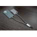 Ремешок-держатель для телефона с зарядным кабелем USB-C - USB-C «Lany Wristband Charge Eco», серый с нанесением логотипа компании