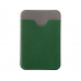 Чехол-картхолдер Favor на клеевой основе на телефон для пластиковых карт и и карт доступа, темно-зеленый с нанесением логотипа компании