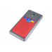 Чехол-картхолдер Favor на клеевой основе на телефон для пластиковых карт и и карт доступа, красный с нанесением логотипа компании