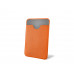 Чехол-картхолдер Favor на клеевой основе на телефон для пластиковых карт и и карт доступа, оранжевый с нанесением логотипа компании