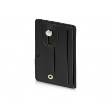 Картхолдер для телефона с держателем и защитой RFID «Lokky», черный с нанесением логотипа компании
