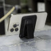 Картхолдер magsafe с подставкой для смартфона «Wally stand», черный с нанесением логотипа компании