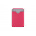 Чехол-картхолдер Favor на клеевой основе на телефон для пластиковых карт и и карт доступа, фуксия с нанесением логотипа компании