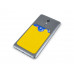 Чехол-картхолдер Favor на клеевой основе на телефон для пластиковых карт и и карт доступа, желтый с нанесением логотипа компании