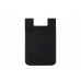 Картхолдер с креплением на телефон «Gummy», черный с нанесением логотипа компании