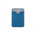 Чехол-картхолдер Favor на клеевой основе на телефон для пластиковых карт и и карт доступа, синий с нанесением логотипа компании