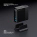Зарядная станция 3xUSB Type-C, 2xUSB, PD, QC, 140Вт, черный, Deppa с нанесением логотипа компании