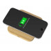 USB-хаб с беспроводной зарядкой из бамбука Plato с нанесением логотипа компании