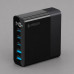 Зарядная станция 3xUSB Type-C, 2xUSB, PD, QC, 140Вт, черный, Deppa с нанесением логотипа компании