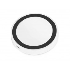 Беспроводное зарядное устройство «Dot», 5 Вт, белый/черный с нанесением логотипа компании