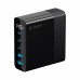 Зарядная станция 3xUSB Type-C, 2xUSB, PD, QC, 140Вт, черный, Deppa с нанесением логотипа компании