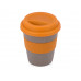 Стакан с силиконовой крышкой "Cafe", оранжевый с нанесением логотипа компании