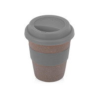 Стакан с силиконовой крышкой "Cafe", серый