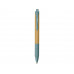 Ручка из бамбука и переработанной пшеницы шариковая "Nara", бамбук/синий с нанесением логотипа компании