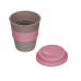 Стакан с силиконовой крышкой "Cafe", dust pink с нанесением логотипа компании