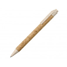 Ручка из пробки и переработанной пшеницы шариковая "Evora", пробка/бежевый с нанесением логотипа компании