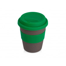 Стакан с силиконовой крышкой "Cafe", зеленый с нанесением логотипа компании