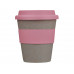 Стакан с силиконовой крышкой "Cafe", dust pink с нанесением логотипа компании