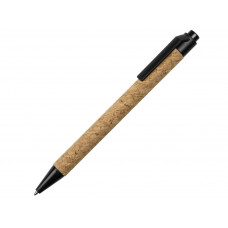 Ручка из пробки и переработанной пшеницы шариковая "Evora", пробка/черный