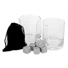 Набор для виски: 2 бокала, 6 камней, мешочек, коробка (P) с нанесением логотипа компании