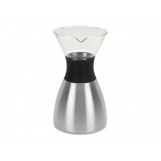 Кофеварка POUR OVER, 1000 мл, серебристый/черный с нанесением логотипа компании