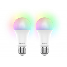 Набор из двух лампочек «IoT CLED M1 RGB», E27, белый с нанесением логотипа компании