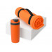 Подарочный набор Cozy с пледом и термокружкой, оранжевый с нанесением логотипа компании