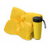 Подарочный набор с пледом, термокружкой "Dreamy hygge", желтый с нанесением логотипа компании