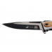 Нож складной Stinger, 120 мм, (черный/серебристый), материал рукояти: нержавеющая сталь/дерево с нанесением логотипа компании